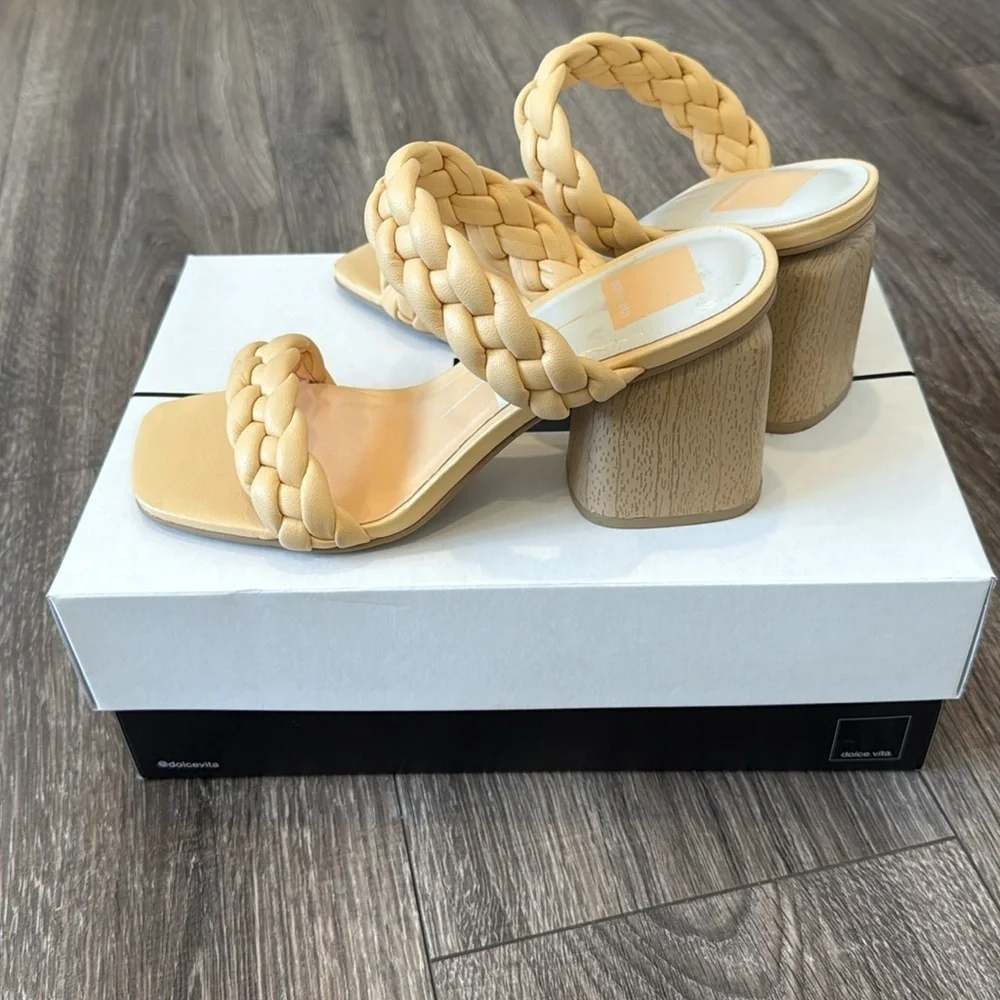 Dolce Vita Natie Woven Braided Sandals “buttercup”